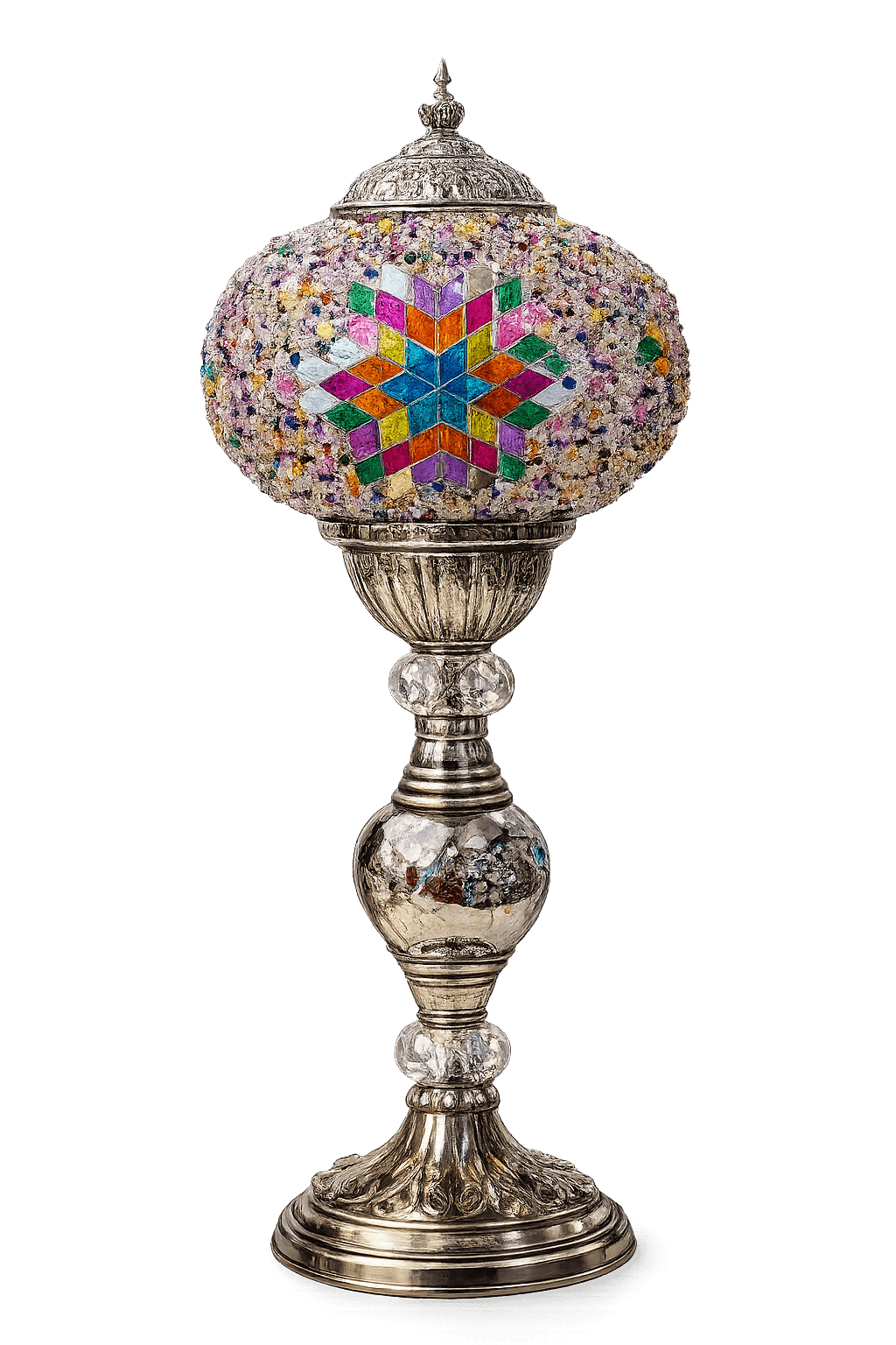 Royal Mosaic Lamp — Silver (finished)