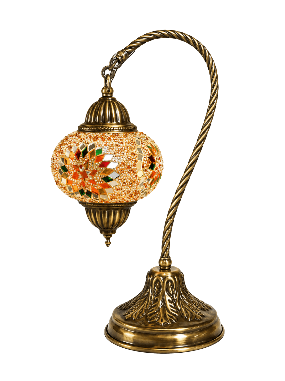 Vintage Bloom Mosaic Lamp — Brass Large (finished)