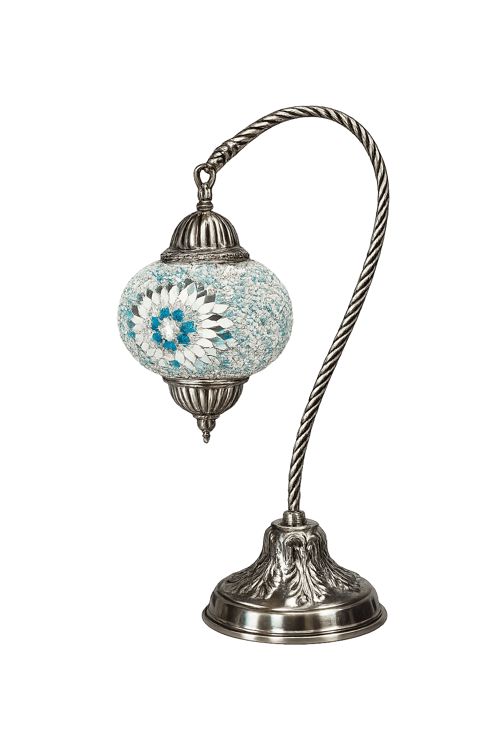 Vintage Bloom Mosaic Lamp — Silver Large (finished)